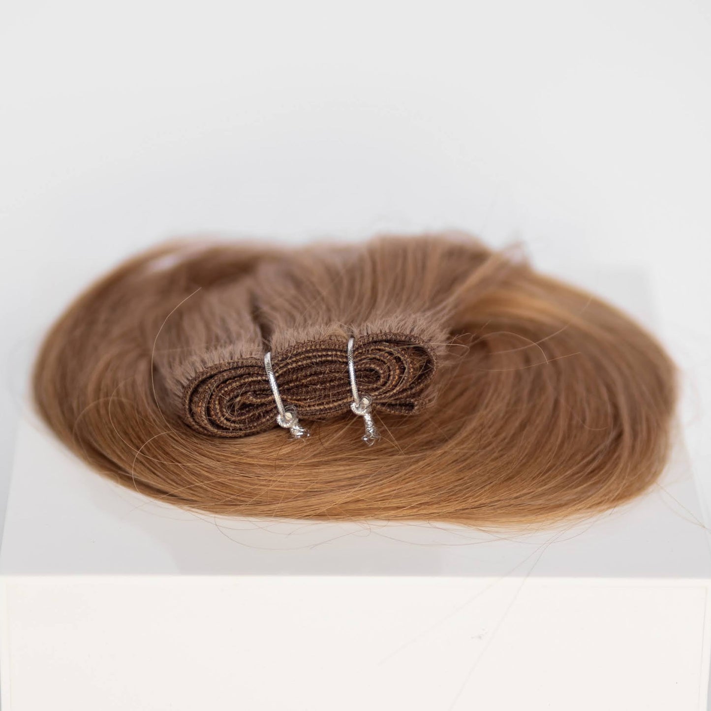 Machine-Tied Weft 18" 130g Single Donor Virgin - #6 Cinnamon Brown (aka Chestnut Brown)