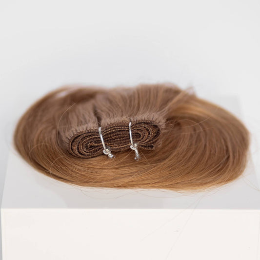 Machine-Tied Weft 20" 145g Single Donor Virgin- #6 Cinnamon Brown (aka Chestnut Brown)