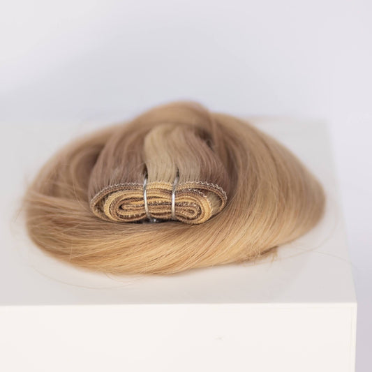 Machine-Tied Weft 20" 145g Single Donor Virgin - #10/16/60 J’Adore Blonde Highlight (aka Sweet Blonde)