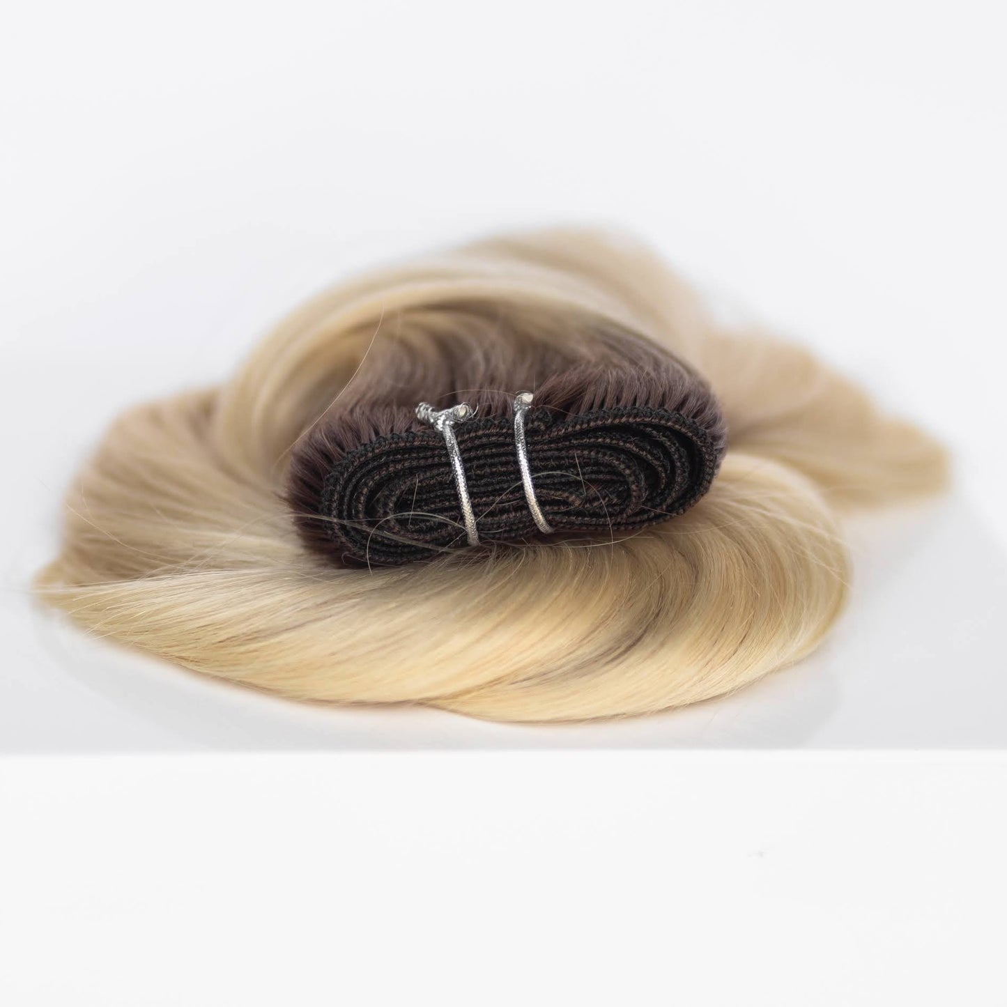 Machine-Tied Weft 20" 145g Professional Hair Extensions - #T3/60 Rooted Walnut Brown/Ash Blonde