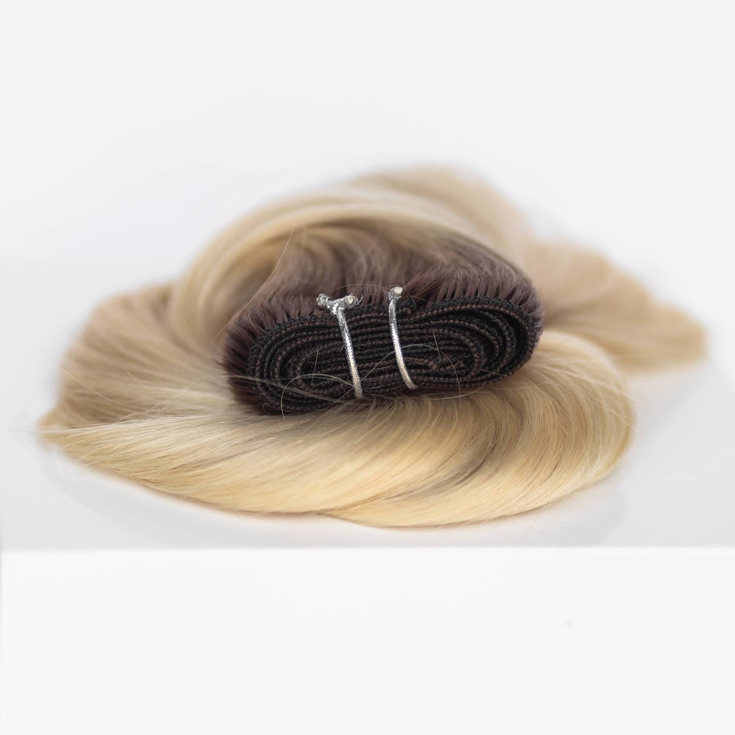 Machine-Tied Weft 22" 160g Professional Hair Extensions - #T3/60 Rooted Walnut Brown/Ash Blonde