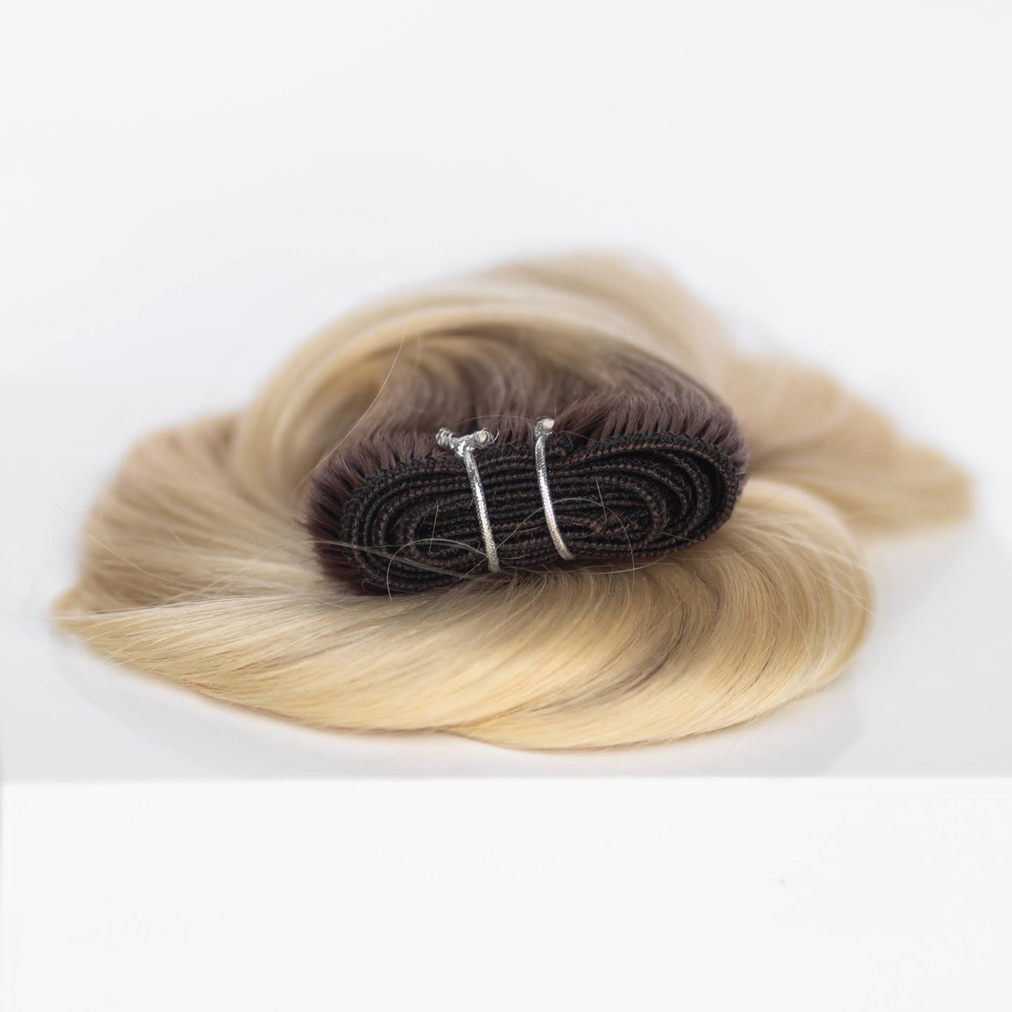 Machine-Tied Weft 28" 180g Professional Hair Extensions - #T3/60 Cocoa Rooted Blonde (aka Rooted Walnut Brown/Ash Blonde)