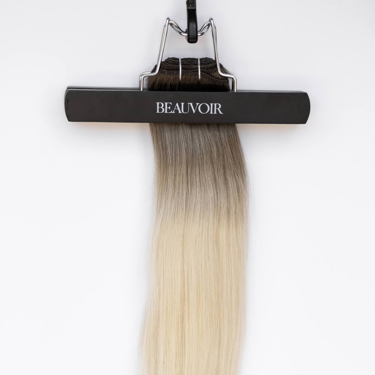 Machine-Tied Weft 28" 180g Professional Hair Extensions - #T1CC/80 Smokey Blonde (aka Cool Mochachino Brown/White Blonde)