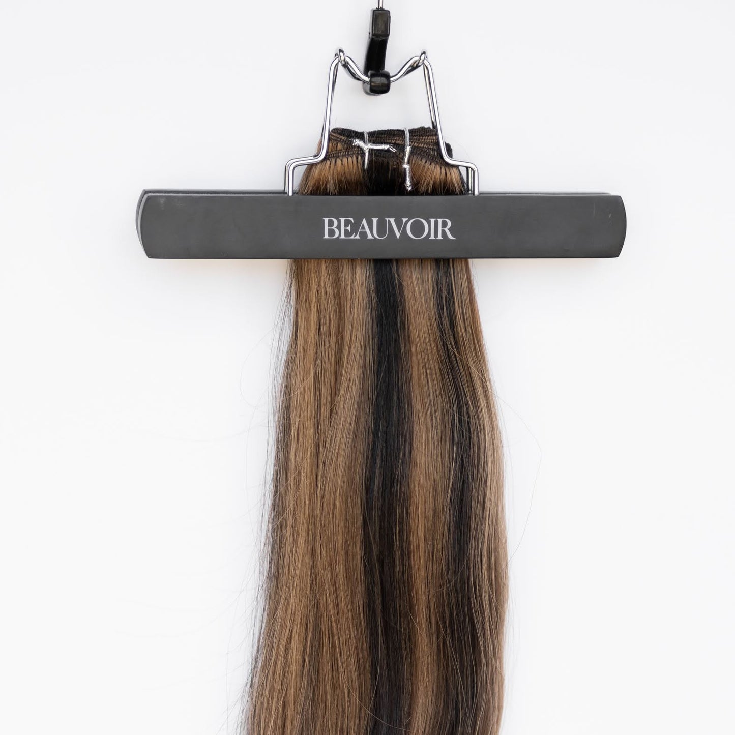 Machine-Tied Weft 16" 120g Professional Hair Extensions - #1B/2/6 Dark Chocolate Caramel (aka Piano Key Chocolate Drip)