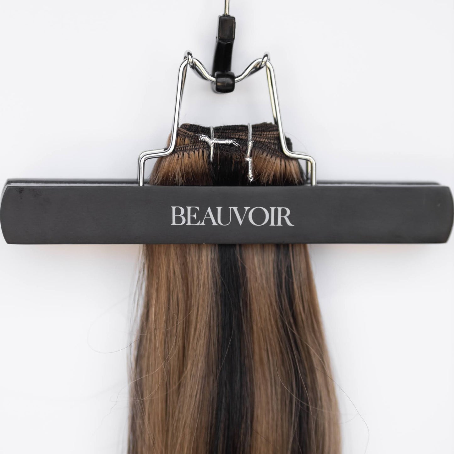 Machine-Tied Weft 16" 120g Professional Hair Extensions - #1B/2/6 Dark Chocolate Caramel (aka Piano Key Chocolate Drip)