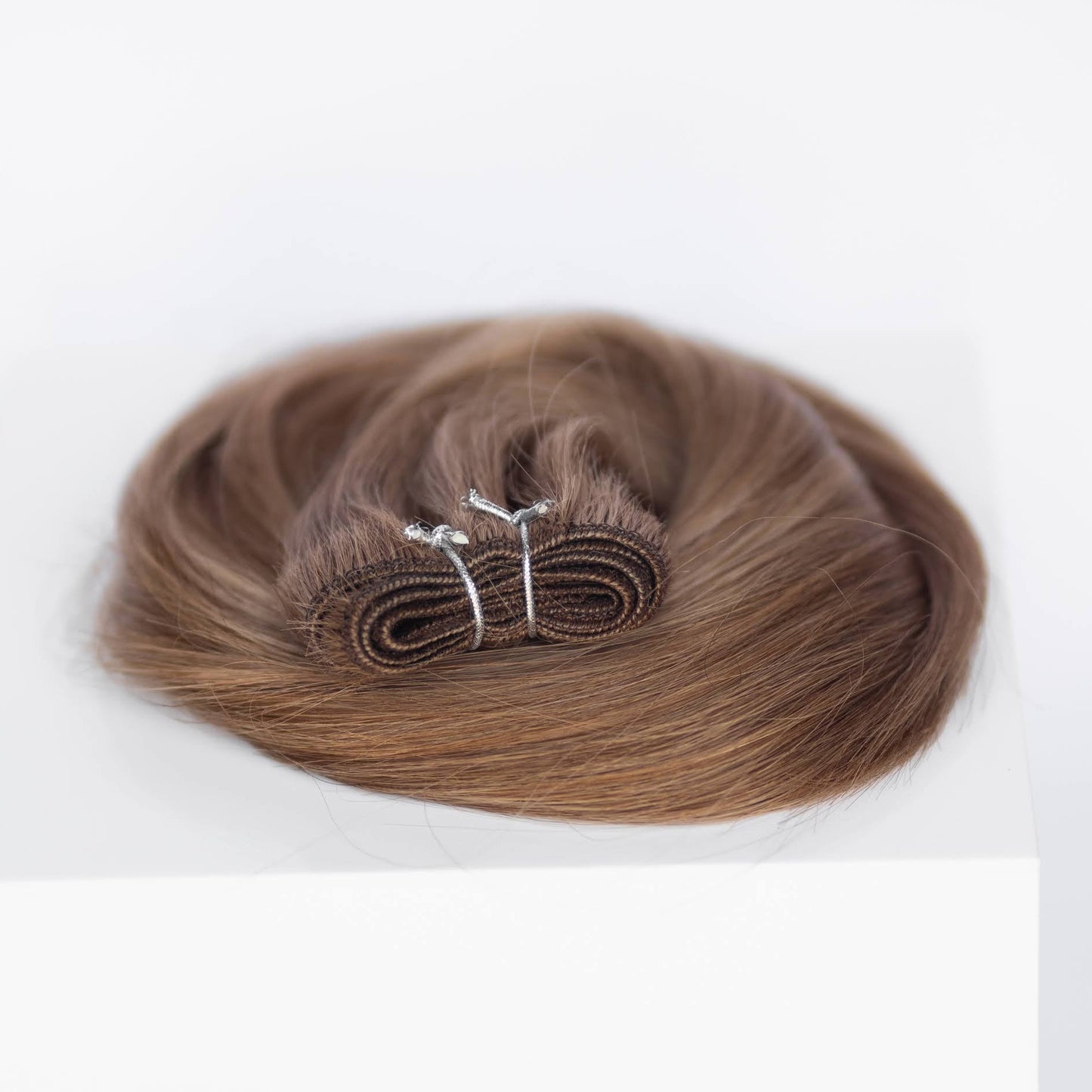 Machine-Tied Weft 24" 170g Professional Hair Extensions - #6/18 Sea Salt & Caramel (aka Highlight Hot Toffee Blonde)