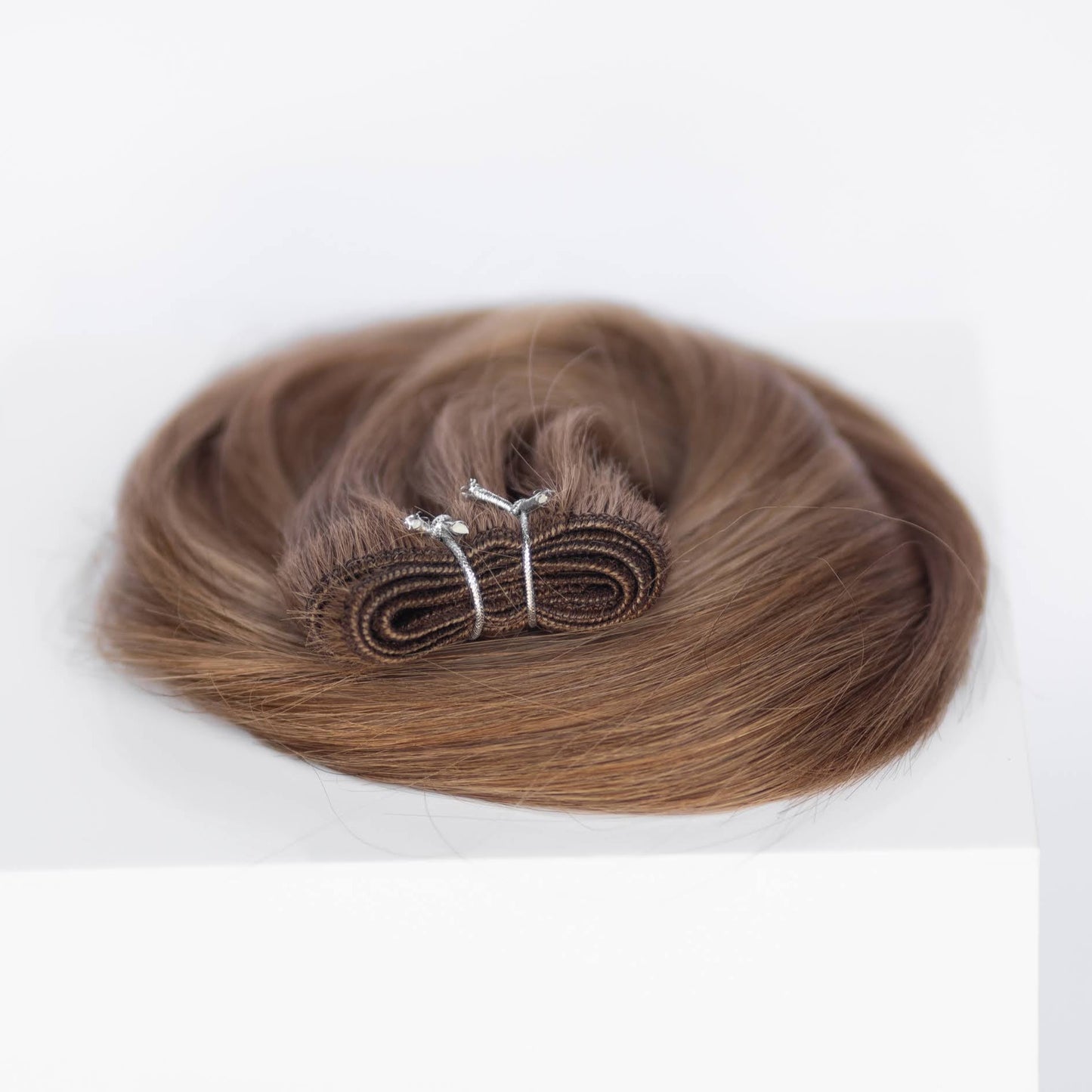 Machine-Tied Weft 16" 120g Professional Hair Extensions - #6/18 Sea Salt & Caramel (aka Highlight Hot Toffee Blonde)