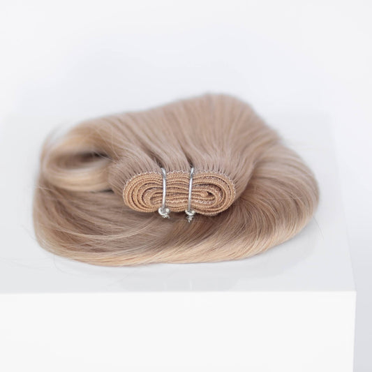 Machine-Tied Weft 20" 145g Single Donor Virgin - #19 French Blonde (aka Desert Blonde)