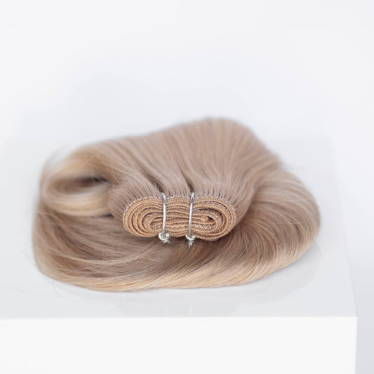 Machine-Tied Weft 18" 130g Single Donor Virgin - #19 French Blonde (aka Desert Blonde)