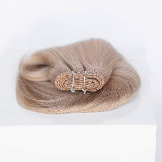 Machine-Tied Weft 16" 120g Single Donor Virgin - #19 French Blonde (aka Desert Blonde)