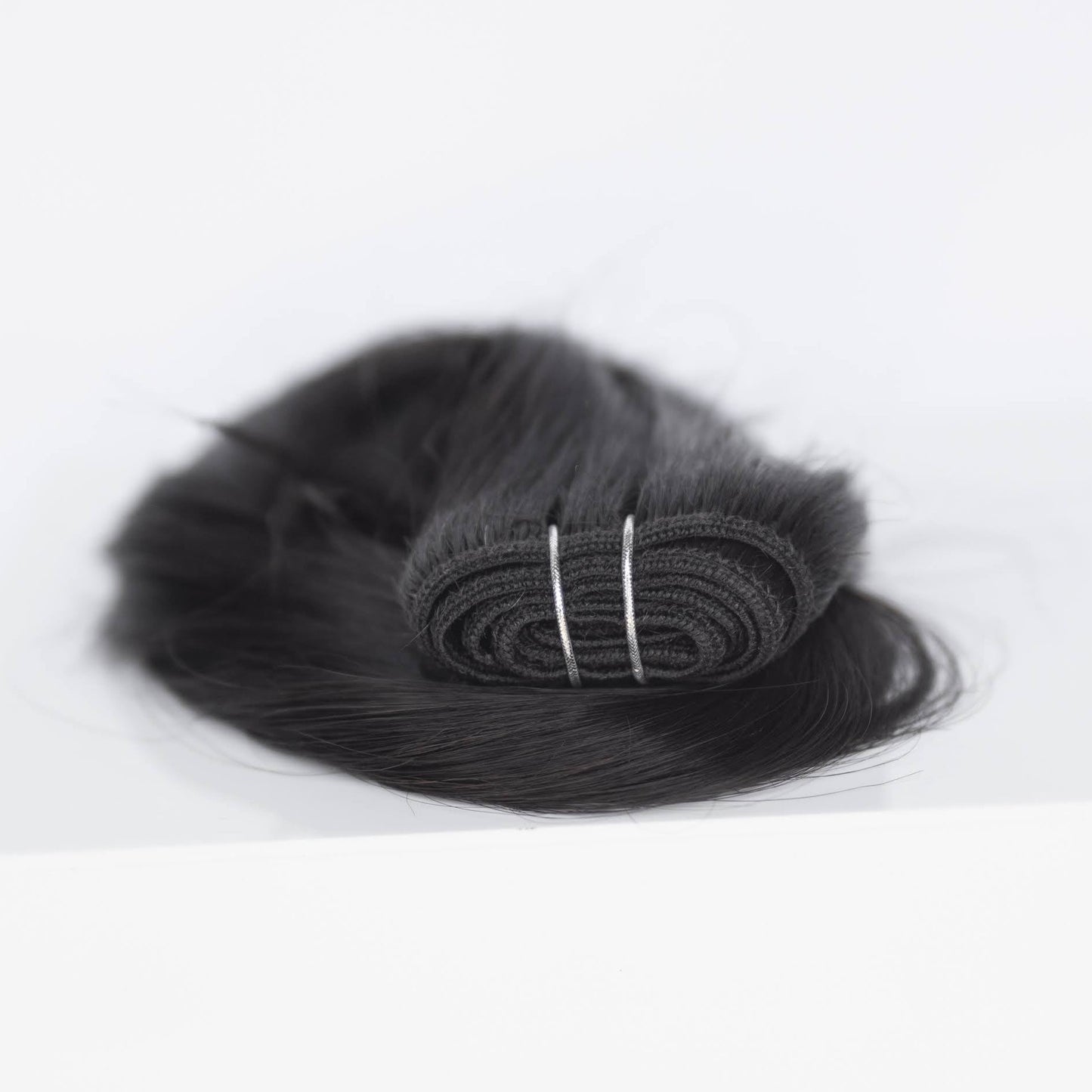 Machine-Tied Weft 16" 120g Single Donor Virgin -  #1B Midnight (aka Off Black)