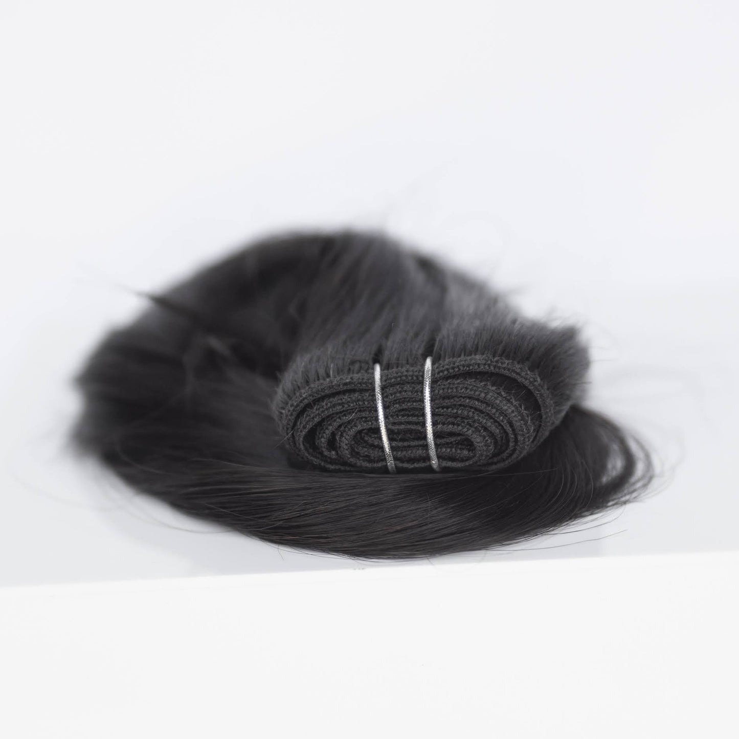 Machine-Tied Weft 22" 160g  Single Donor Virgin - #1B Midnight (aka Off Black)