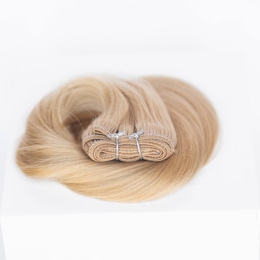 Machine-Tied Weft 16" 120g Single Donor Virgin - #17 Chardonay Blonde (aka Dirty Ash Blonde)