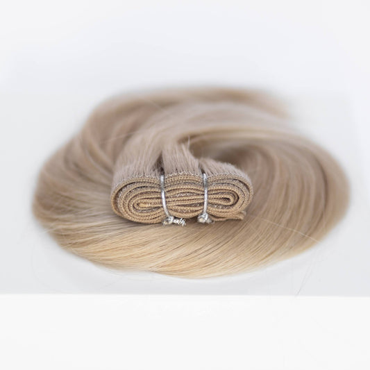 Machine-Tied Weft 24" 170g Single Donor Virgin - #16 Paris Blonde (aka Vanilla Blonde)