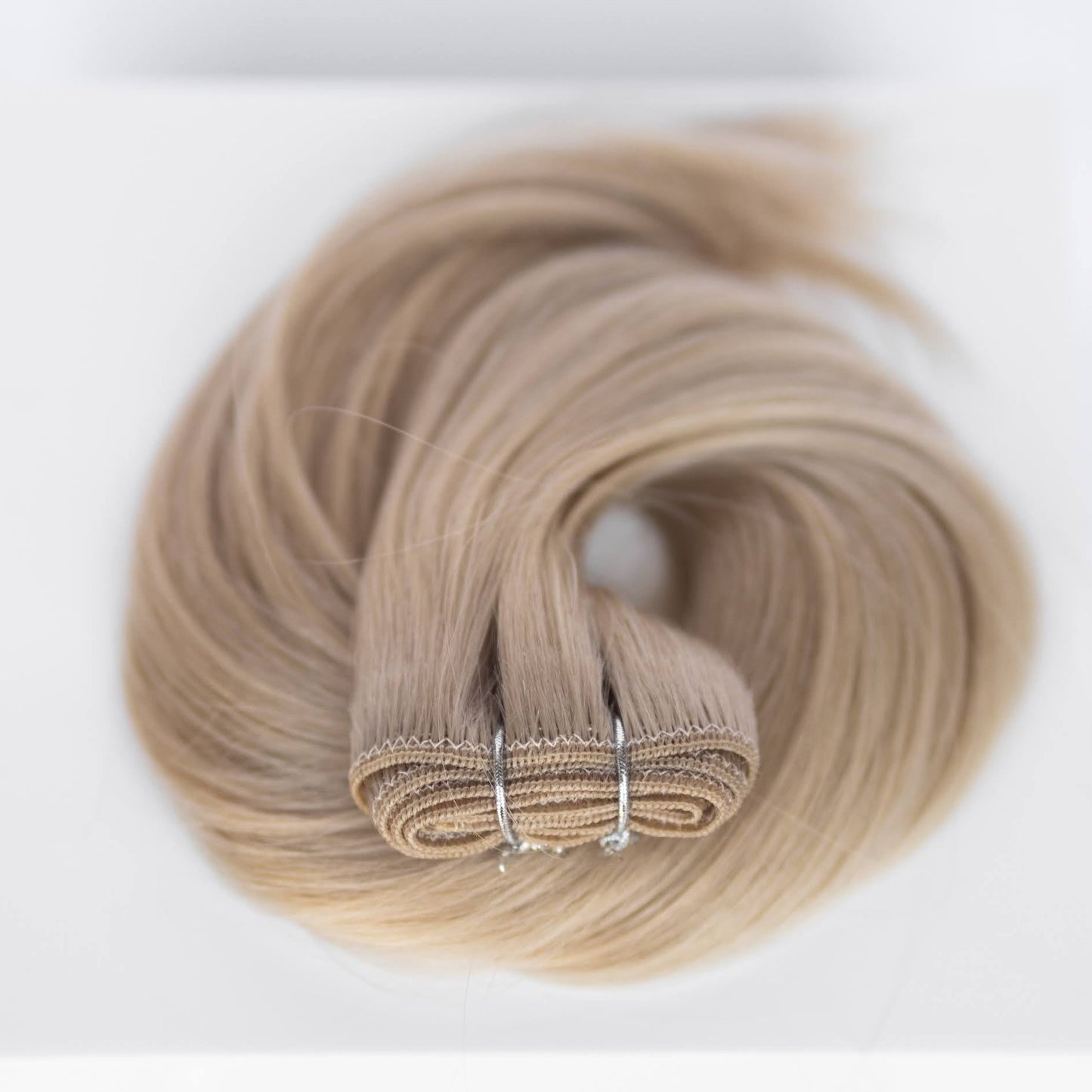 Machine-Tied Weft 24" 170g Single Donor Virgin - #16 Paris Blonde (aka Vanilla Blonde)