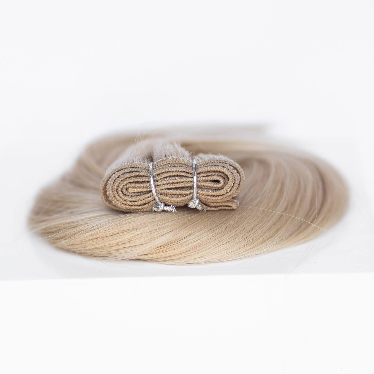 Machine-Tied Weft 16" 120g Single Donor Virgin - #16 Paris Blonde (aka Vanilla Blonde)