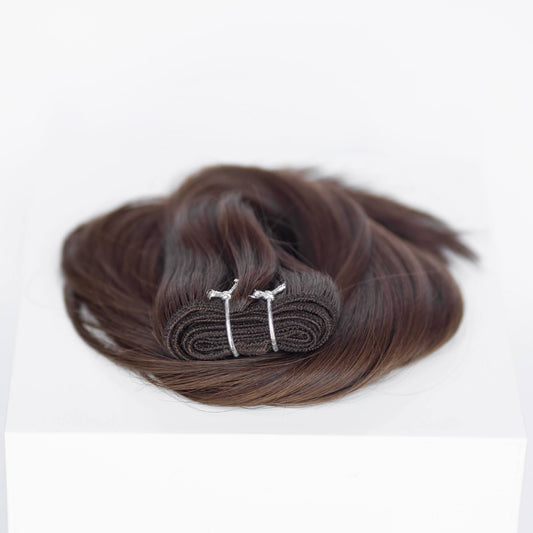 Machine-Tied Weft 16" 120g Professional Hair Extensions - #2 Dark Chocolate (aka Dark Brown)