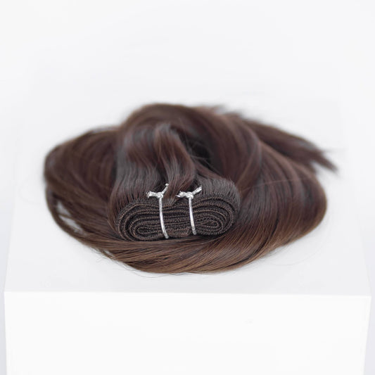 Machine-Tied Weft 20" 145g Single Donor Virgin - #2 Dark Chocolate (aka Dark Brown)