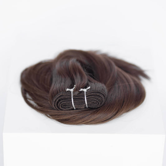 Machine-Tied Weft 18" 130g Single Donor Virgin - #2 Dark Chocolate (aka Dark Brown)