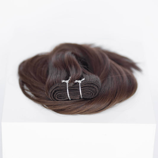 Machine-Tied Weft 18" 130g Professional Hair Extensions - #2 Dark Chocolate (aka Dark Brown)