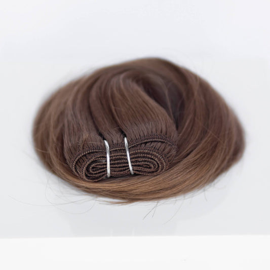 Machine-Tied Weft 18" 130g Single Donor Virgin - #8 Whisky Brown (aka Ash Brown)