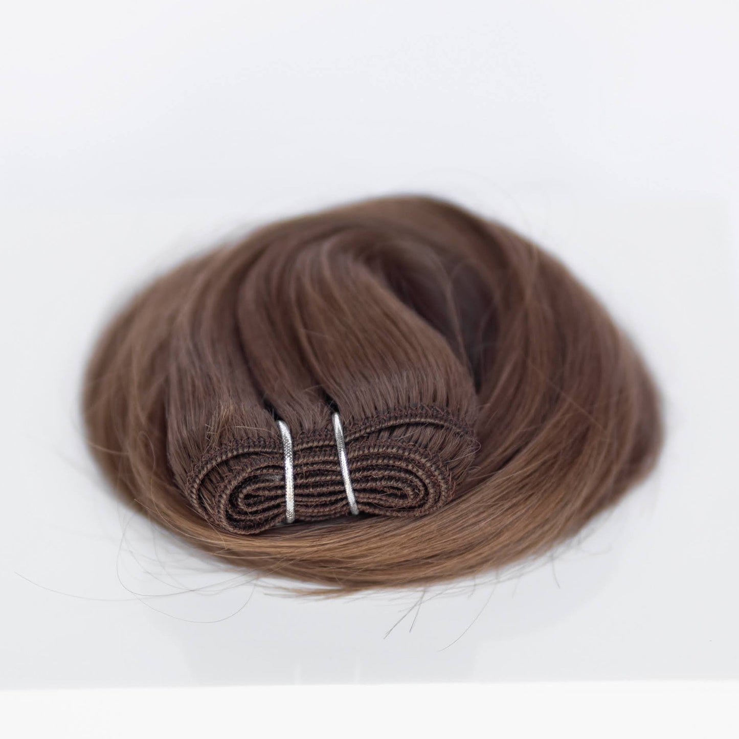 Machine-Tied Weft 16" 120g Single Donor Virgin - #8 Whisky Brown (aka Ash Brown)