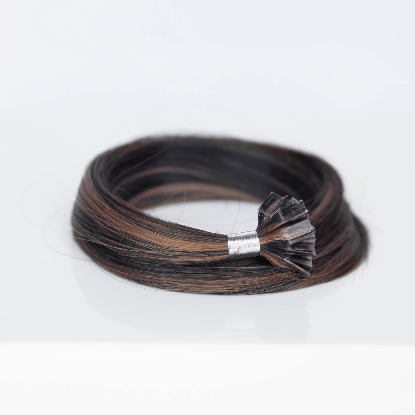 K-Tip 22" 25g Professional Hair Extensions - #1b/2/6 Dark Chocolate Caramel (aka Piano Key Chocolate Drip)