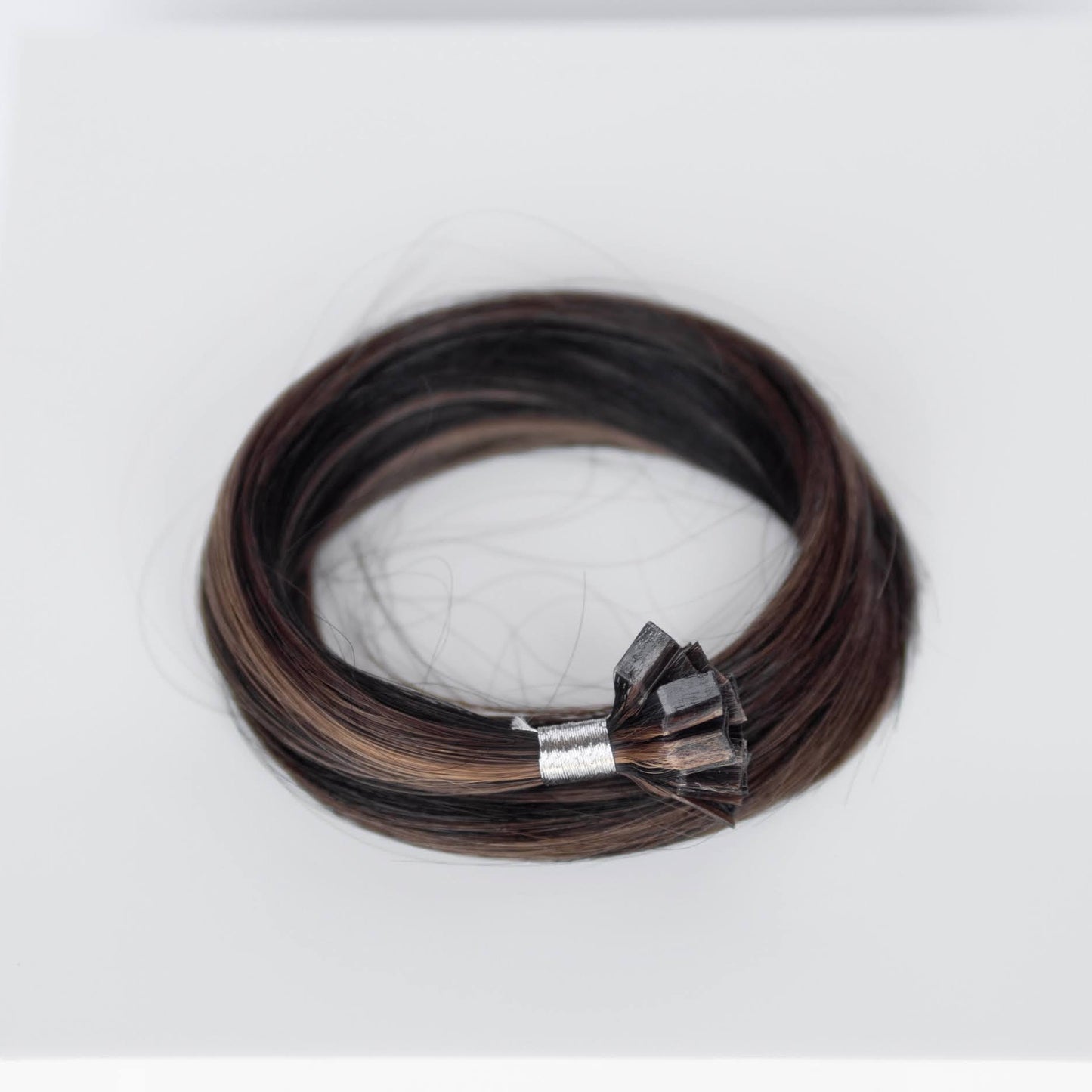 K-Tip 22" 25g Professional Hair Extensions - #1b/2/6 Dark Chocolate Caramel (aka Piano Key Chocolate Drip)