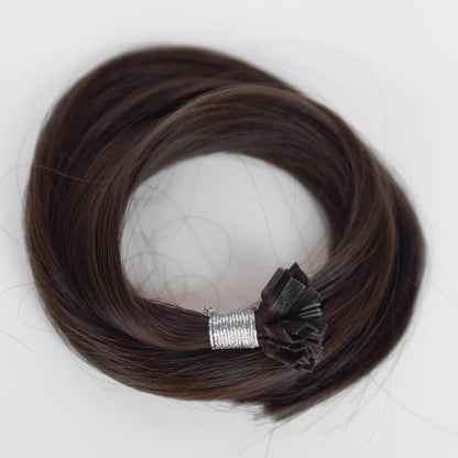 K-Tip 16" 25g Professional Hair Extensions - #2 Dark Chocolate (aka Dark Brown)