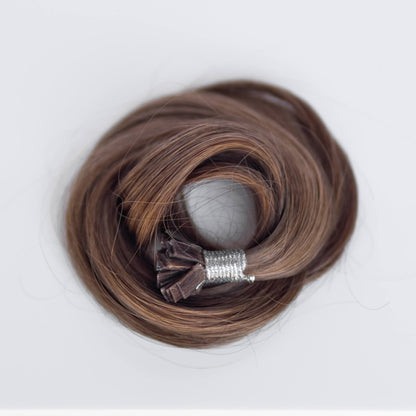K-Tip 20" 25g Professional Hair Extensions - #4 Roasted Walnut (aka Chocolate Brown)