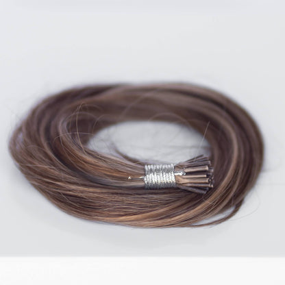 I-Tip 18" 25g Professional Hair Extensions - Chocolate Brown Highlight #4/27