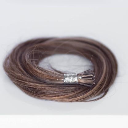 I-Tip 20" 25g Professional Hair Extensions - Chocolate Brown Highlight #4/27