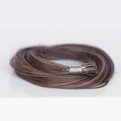 I-Tip 22" 25g Professional Hair Extensions - Chocolate Brown Highlight #4/27