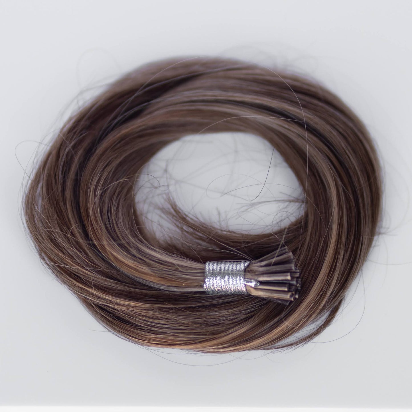 I-Tip 24" 25g Professional Hair Extensions - Chocolate Brown Highlight #4/#27