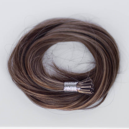 I-Tip 22" 25g Professional Hair Extensions - Chocolate Brown Highlight #4/27