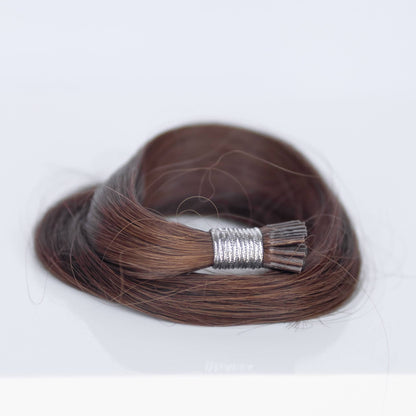 I-Tip 22" 25g Professional Hair Extensions - #4 Roasted Walnut (aka Chocolate Brown)