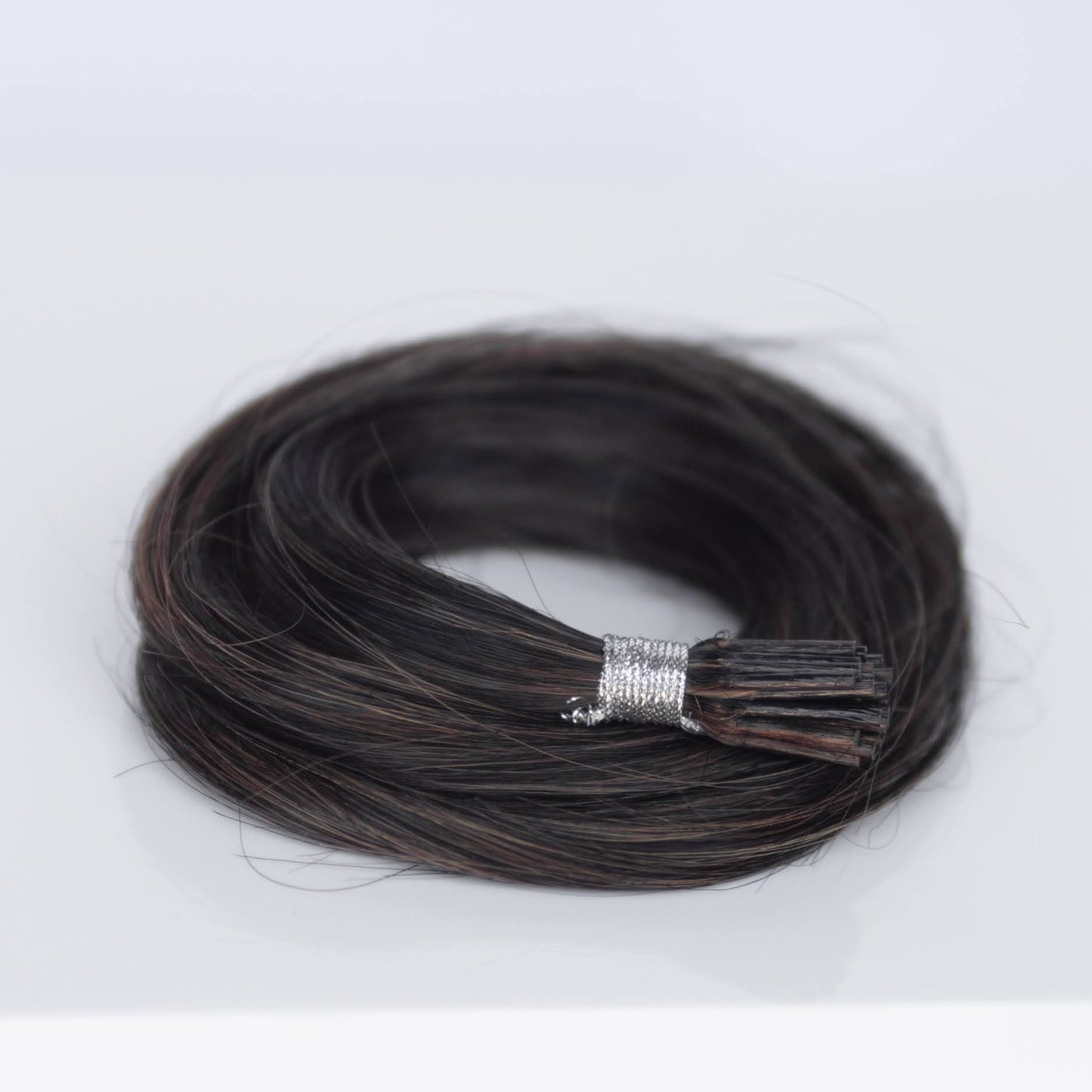 I-Tip 18" 25g Professional Hair Extensions - #1b/2/6 Dark Chocolate Caramel (aka Piano Key Chocolate Drip)