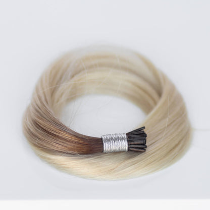 I-Tip 16" 25g Professional Hair Extensions -#T3/60 Cocoa Rooted Blonde (aka Rooted Walnut Brown/Ash Blonde)