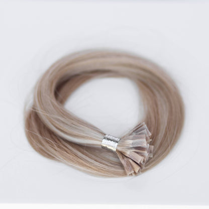 K-Tip 16" 25g Professional Hair Extensions - #80/18/46 Summer Blonde (aka Piano Key White Truffle)