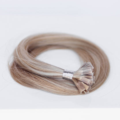 K-Tip 18" 25g Professional Hair Extensions -  #80/18/46 Summer Blonde (aka Piano Key White Truffle)