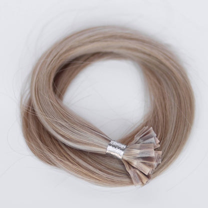 K-Tip 16" 25g Professional Hair Extensions - #80/18/46 Summer Blonde (aka Piano Key White Truffle)