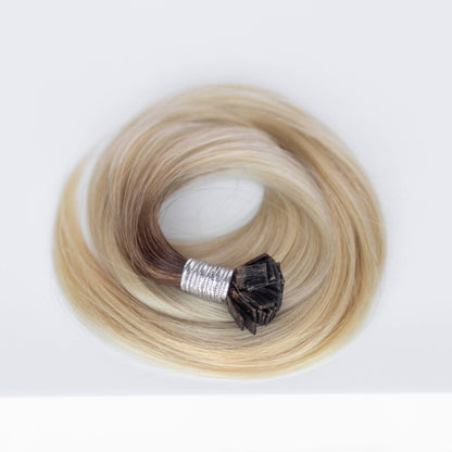 K-Tip 22" 25g Professional Hair Extensions - #T3/60 Cocoa Rooted Blonde (aka Rooted Walnut Brown/Ash Blonde)