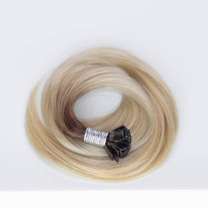 K-Tip 20" 25g Single Donor Virgin - #T3/60 Cocoa Rooted Blonde (aka Rooted Walnut/Ash Blonde)
