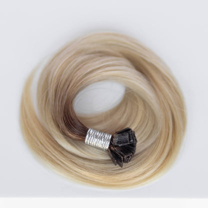 K-Tip 20" 25g Single Donor Virgin - #T3/60 Cocoa Rooted Blonde (aka Rooted Walnut/Ash Blonde)