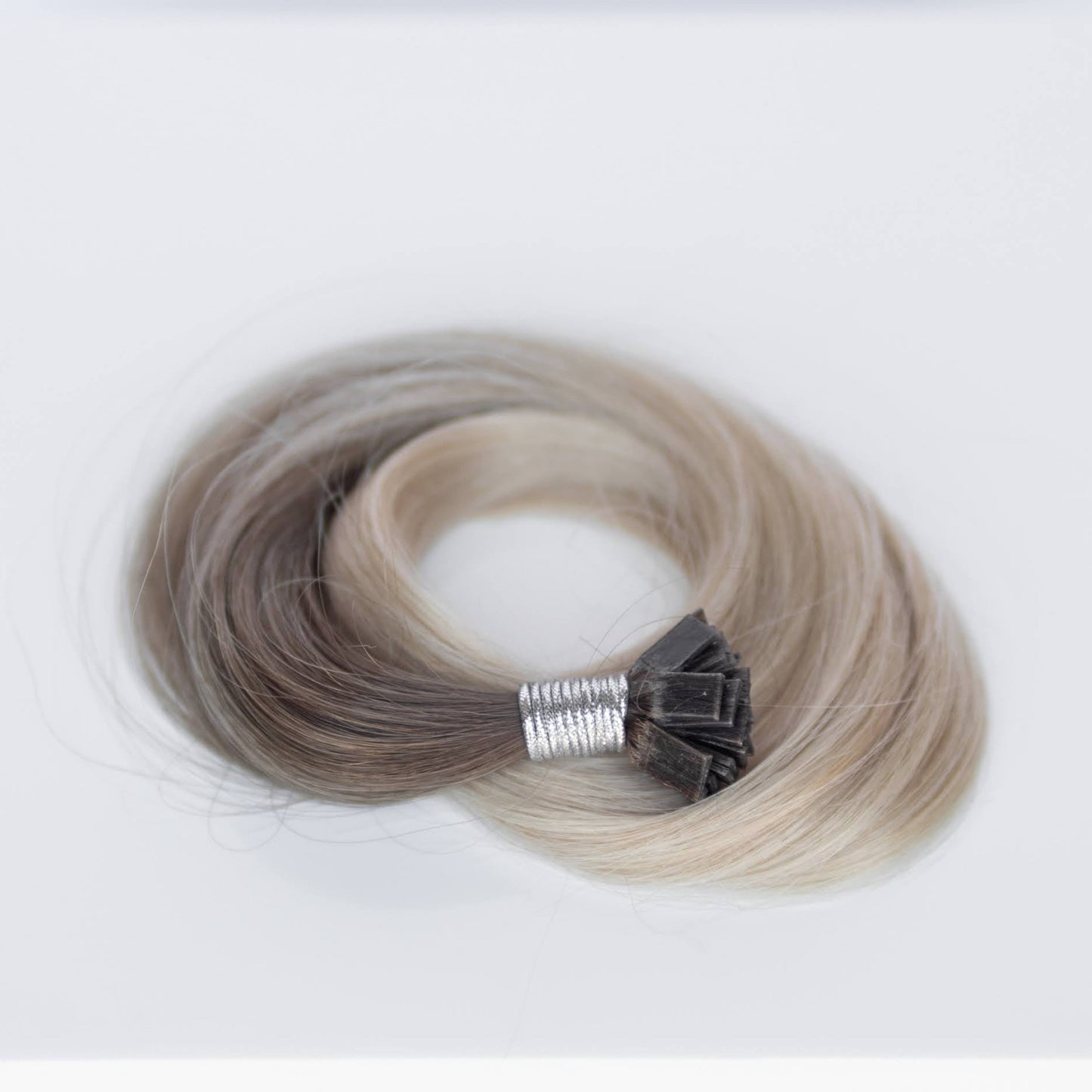 K-Tip 16" 25g Professional Hair Extensions - #T1CC/80 Smokey Blonde (aka Cool Mochachino Brown/White Blonde)