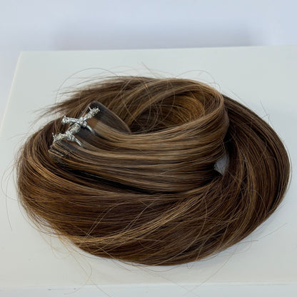 Tape-In 18" 50g Professional Hair Extensions - #6/8 Mocha Macchiato - SALE 40% OFF - FINAL SALE