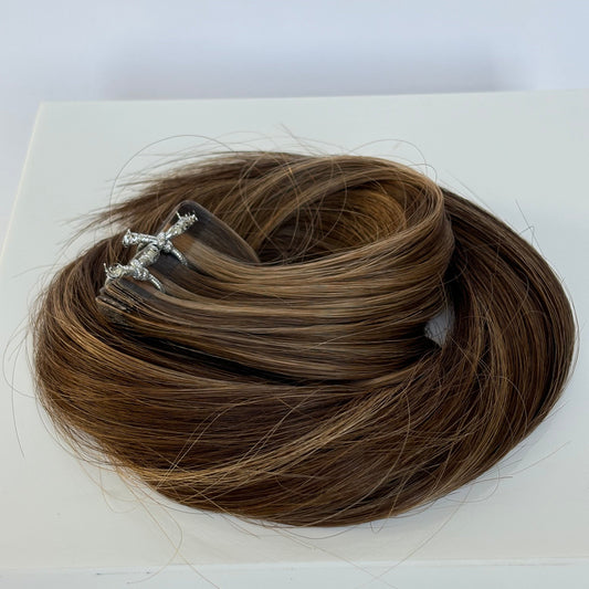 Tape-In 18" 50g Professional Hair Extensions - #6/8 Mocha Macchiato - 40% OFF