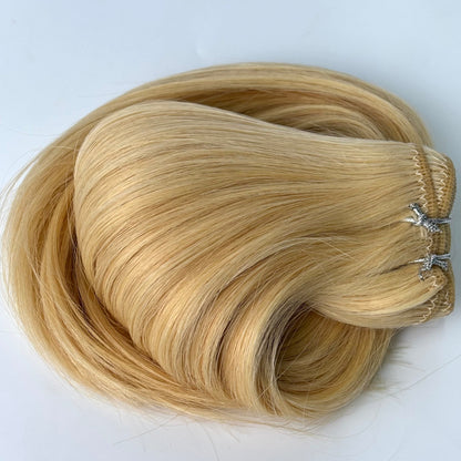 Machine-Tied Weft 18" 130g Professional Hair Extensions - Yellow Blonde - 40% OFF - FINAL SALE