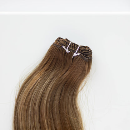 Machine-Tied Weft 16" 120g Pro Blend Hair Extensions - #007 Toasted Blonde by Garyn Santos