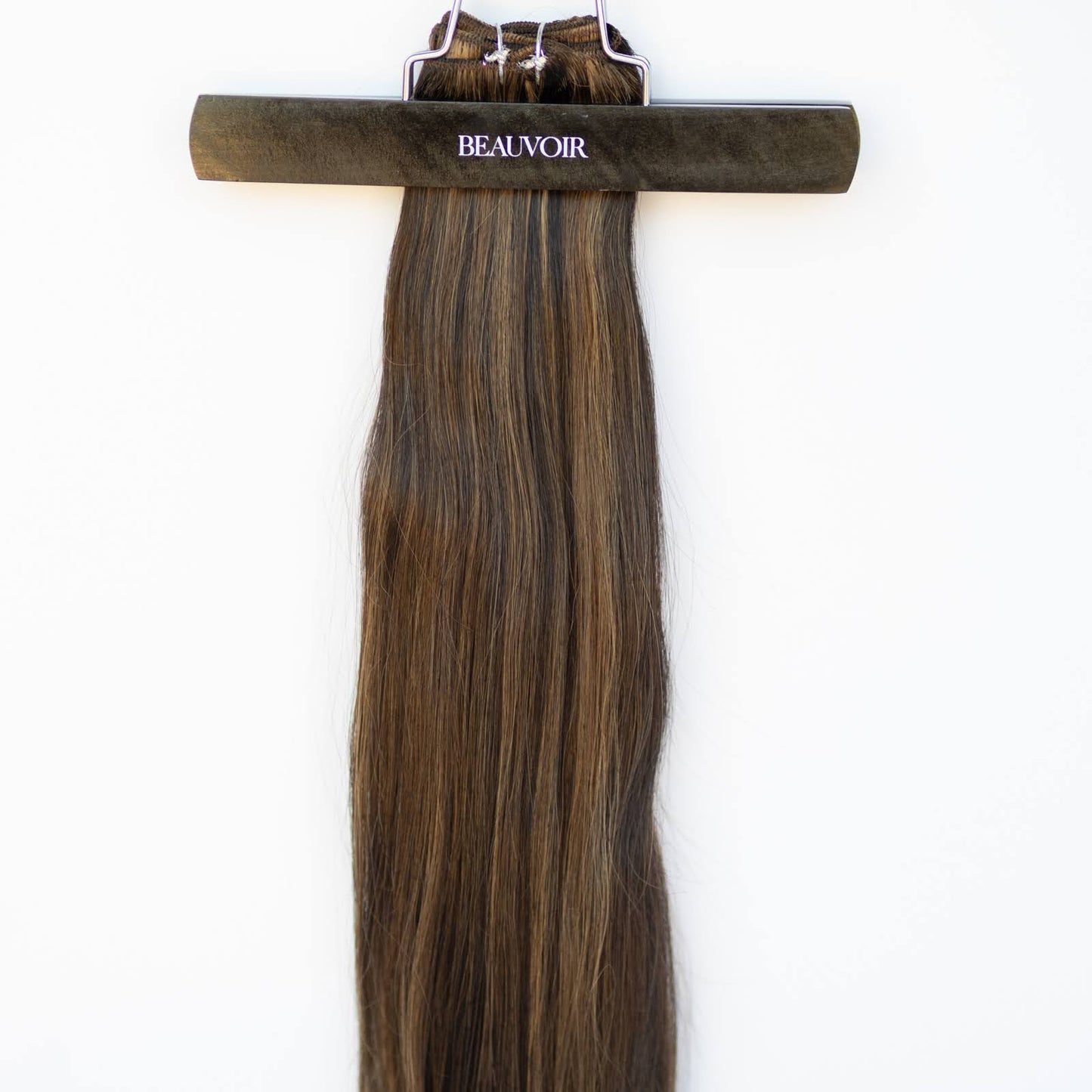 Machine-Tied Weft 16" 120g Pro Blend Hair Extensions - #1B/2/6 Dark Chocolate Caramel (aka Piano Key Chocolate Drip)